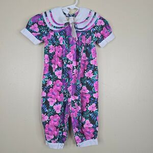 Vintage 80s 90s floral jumpsuit size 18m